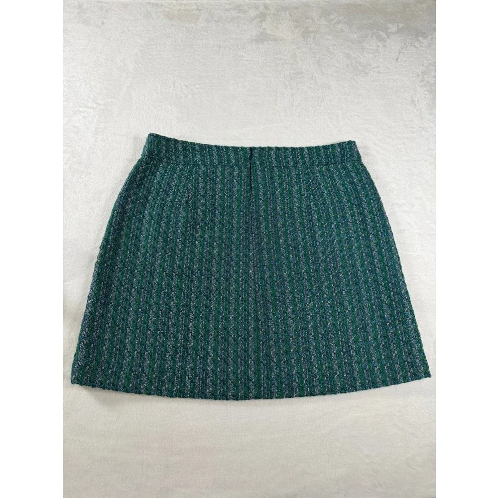 J.Crew‎ Tweed Woven Two-Piece Set Women Top XL Skirt 16 Green Blue Elevated
